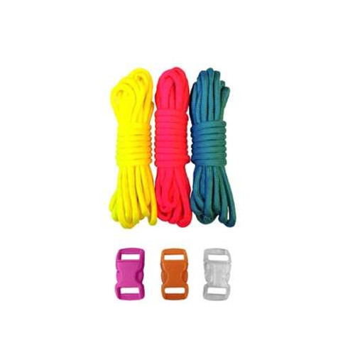 Incraftables Paracord kit with 15 Colors Paracord Rope (2mm), Buckle,  Keyring, Carabiner & More. Best Paracord Bracelet Making Set for Lanyards,  Dog Collars, Parachute Cord & Survival Rope
