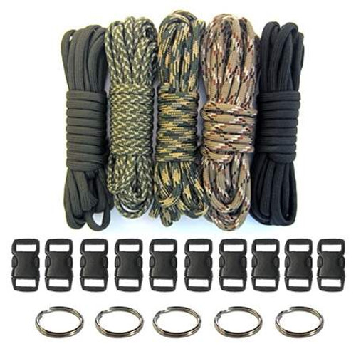 Incraftables Paracord kit with 15 Colors Paracord Rope (2mm), Buckle,  Keyring, Carabiner & More. Best Paracord Bracelet Making Set for Lanyards,  Dog Collars, Parachute Cord & Survival Rope