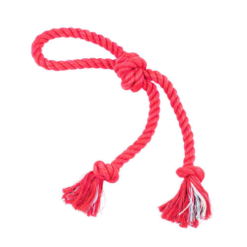 Small Knotted Rope Tug Toy - Red | Paracord Planet
