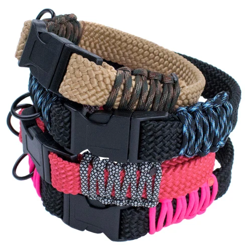 Flat Braid Rope Dog Collar Kits - Multiple Colors