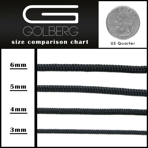 Polyester Accessory Cord Various Sizes & Colors