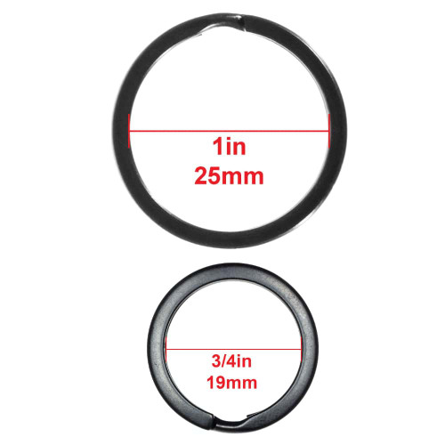 Batch Split Rings10-50mm Gun Black Key Ring Elastic Ring Key Chain Hook  Leather 