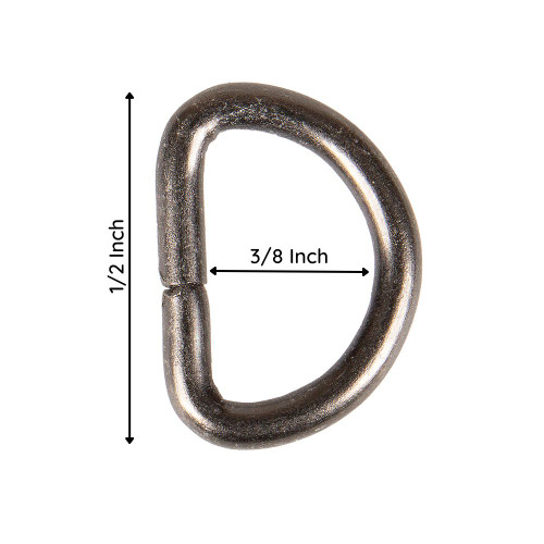 Gun Metal D Rings - Multiple Sizes