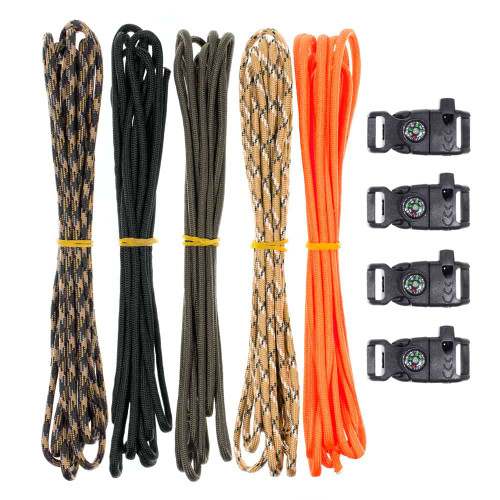 WEREWOLVES 28 Colors Paracord 550 Combo Crafting Kits with Instruction -  Multifunction Survival Parachute Cord Making Paracord Bracelets, lanyards 