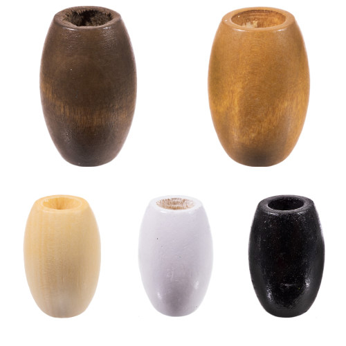Oval Wooden Beads - 6 MM Hole - 22 Pieces | Paracord Planet
