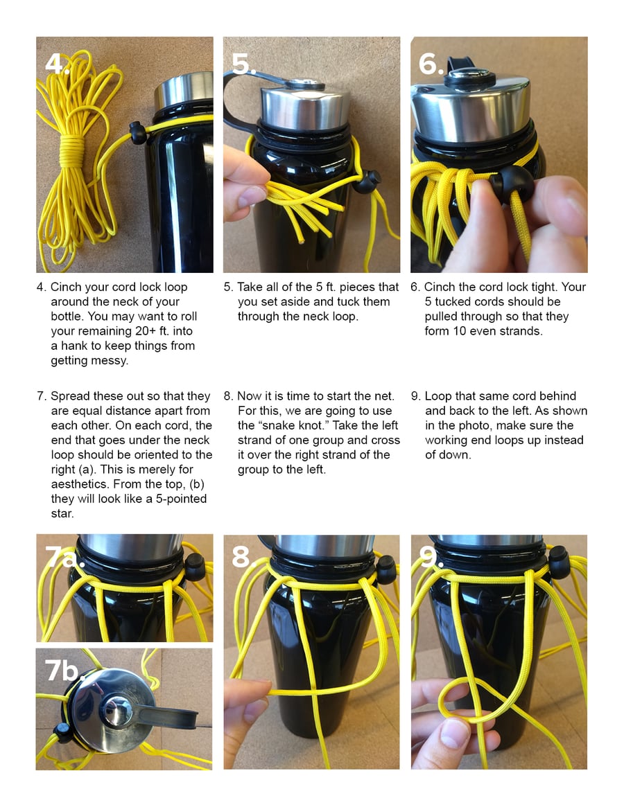 Survival Paracord Water Bottle Holders 