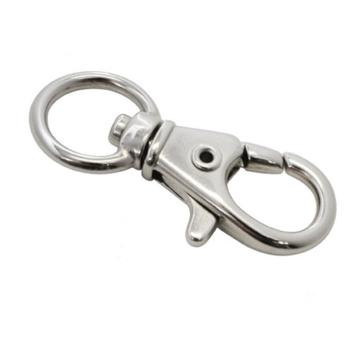 Lanyard Component, 15mm Trigger Snap Nickel Plated Steel Swivel Hook