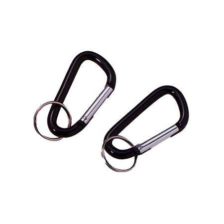 60mm Accessory Carabiners with Keyring - Black | Paracord Planet