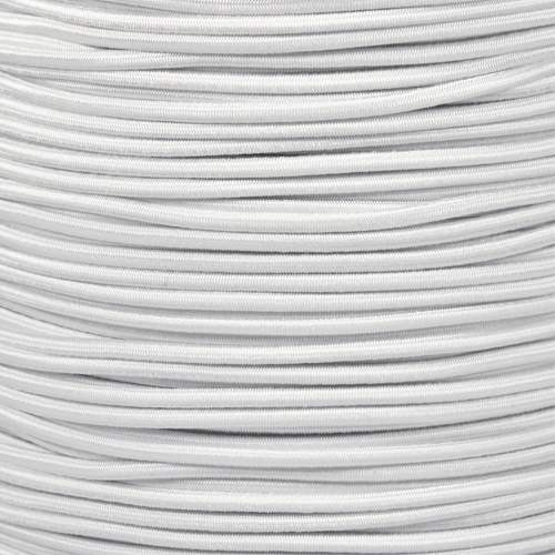 Paracord Planet's 1/8 inch Shock Cord Various Sizes and Colors, Size: 10', White