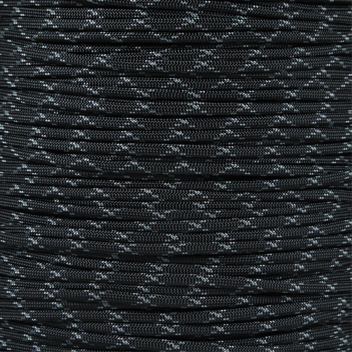 Black with Gray X - 550 Paracord - 100 Feet