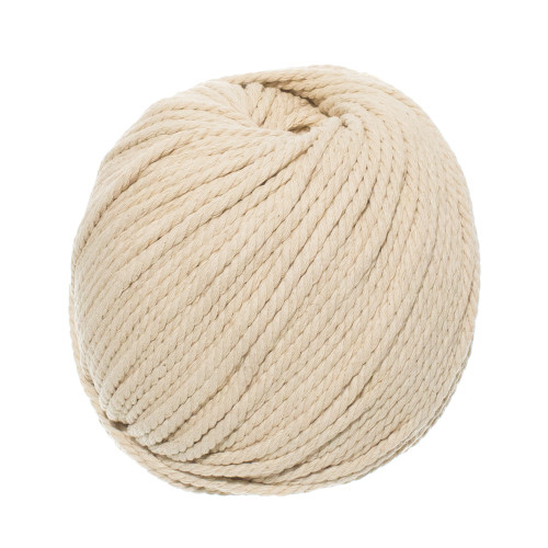 Natural Beige Macrame Cotton Rope 4mm X 100m Durable Twisted