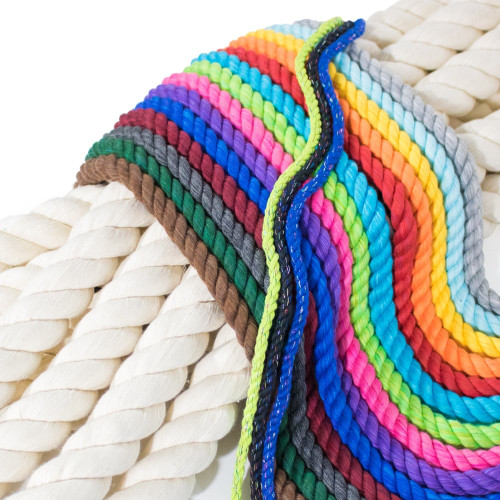 3-Strand 1/4 inch Twisted Cotton Rope - Multiple Colors