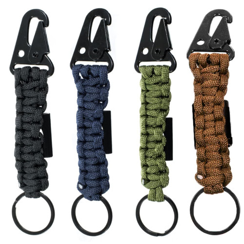 Carabiner Emergency Knot Rope Keychain Bottle Opener Keyring Key Chain Ring