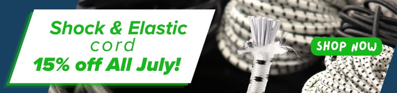 Shock and Elastic Cord 15% Off All July!