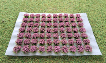 Self Adhesive 'Pink' Flowered Grass Tufts (70)