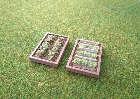 Strawberry & Lettuce Beds for 00/HO Model Railway and Diorama's