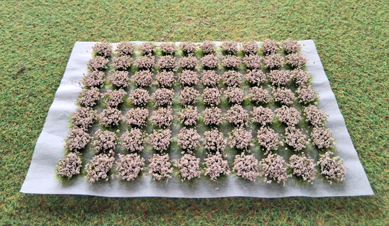 Self Adhesive 'White' Flowered Grass Tufts (70)
