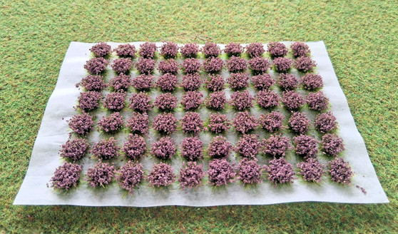 Self Adhesive 'Light Violet' Flowered Grass Tufts (70)