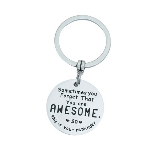 Carry a daily dose of encouragement and positivity with this uplifting and motivational You Are Awesome Keychain!