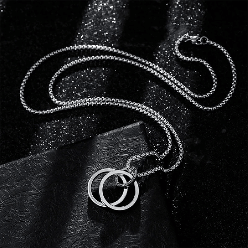 Introducing the Double Ring Titanium Steel Fidget Necklace – a fashionable and discreet fidgeting solution that you can wear wherever you go.