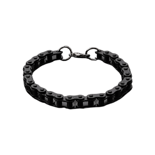 The Bike Chain Bracelet - Black is a unique accessory, fashioned from durable stainless steel, offering a bold statement to your style profile.