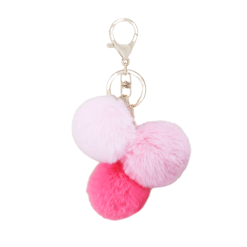 This charming Pom Poms Keychain Pink features a trio of pom poms in varying shades of pink, adding a burst of colour and fun to your keys or bag.