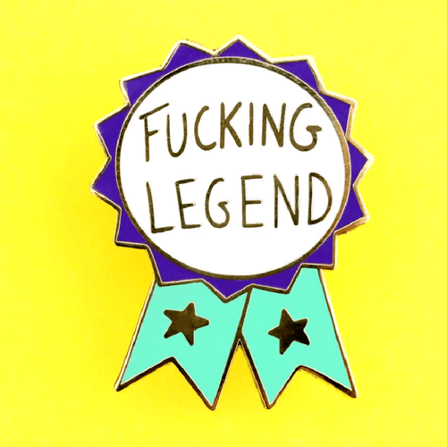 Jubly-Umph - Fucking Legend Lapel Pin is for the fearless ones who've faced challenges head-on and emerged victorious, embodying a spirit of resilience and achievement.