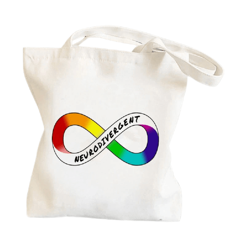 Showcase your unique perspective & celebrate neurodiversity with our Tote Bag - Neurodivergent Infinity Symbol. Wear it with pride & show that different isn't less.