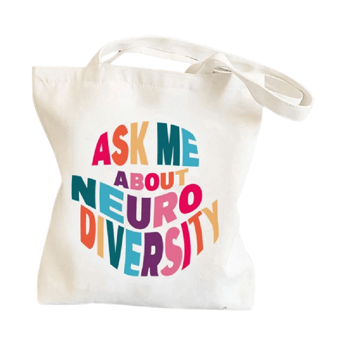 Curious about neurodiversity? Don't be shy; just ask! Our vibrant and colourful Tote Bag - Ask Me About Neurodiversity is the perfect conversation starter.