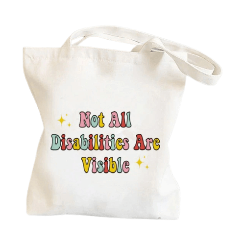 Express your understanding & support for the invisible disability community with our Tote Bag - Not All Disabilities Are Visible, helping promote a more inclusive & aware society.