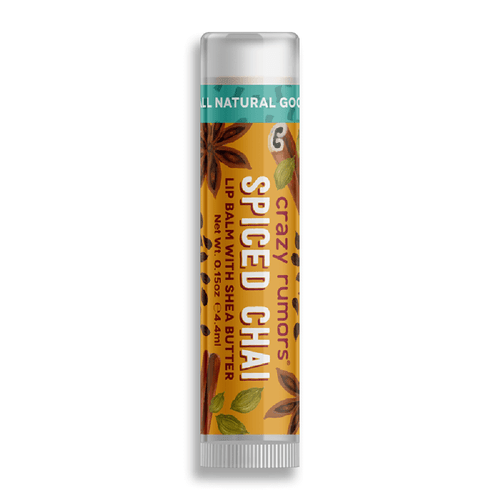Infused with a blend of fragrant cardamom, spicy ginger, and the sweet, star-like burst of star anise, this Crazy Rumors Spiced Chai Lip Balm transports your senses.