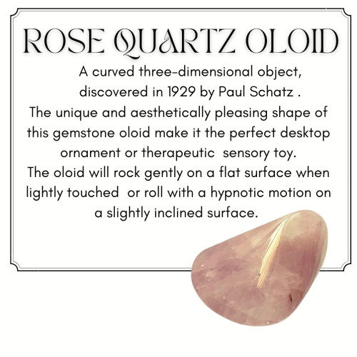 The Rose Quartz Oloid is a harmonious fusion of age-old gemstone allure and modern geometric design. This 3D figure effortlessly captures balance and symmetry.