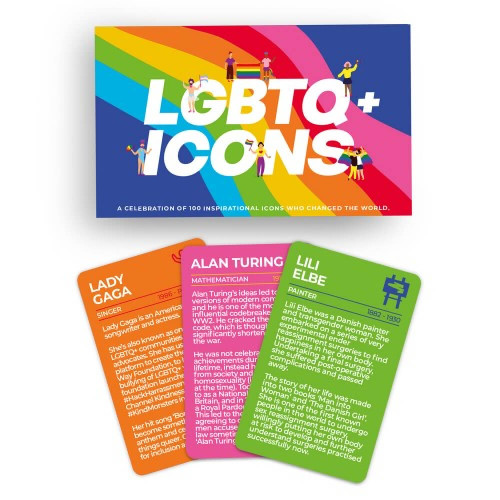 Dive into a world of inspiration, resilience, and undeniable impact with the LGBTQ+ Icon Cards which shine a spotlight on 100 heroes of the LGBTQ+ community.