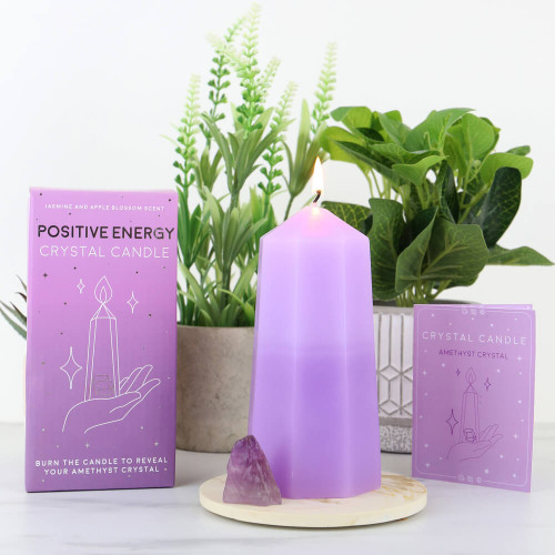 The Positive Energy Crystal Candle is more than just an item of luxury or decor; it's a journey from the sensory delight of fragrance to the tangible touch of a cherished crystal.