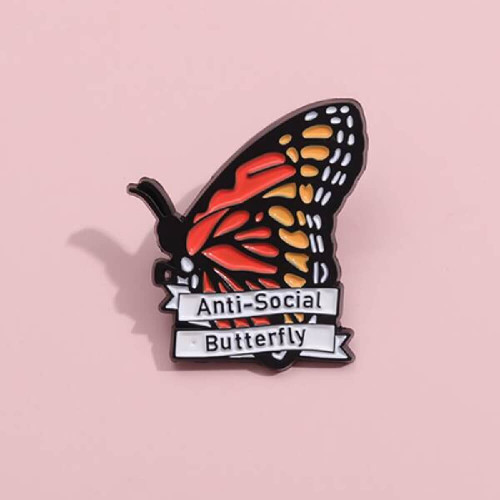 Whether you're an introvert or just someone who loves a good play on words, this Anti-Social Butterfly Lapel Pin is sure to be a conversation starter, ironically enough.