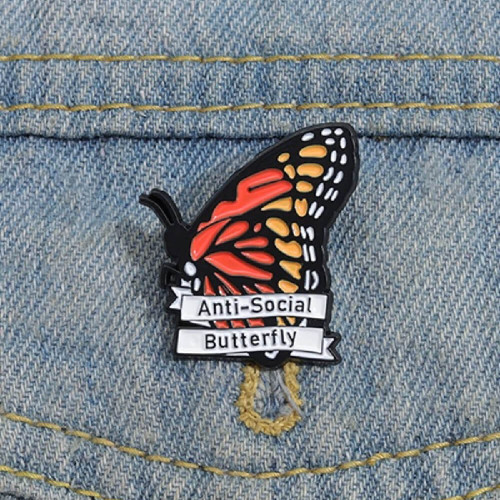 Whether you're an introvert or just someone who loves a good play on words, this Anti-Social Butterfly Lapel Pin is sure to be a conversation starter, ironically enough.