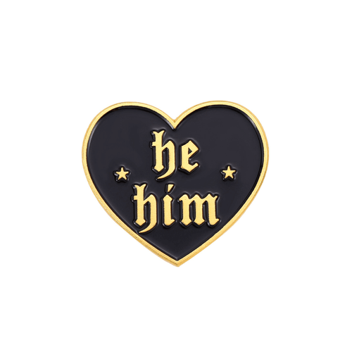 Make a statement and start conversations about the importance of respecting and understanding individual identities with this beautifully crafted He Him Pronoun Pin.