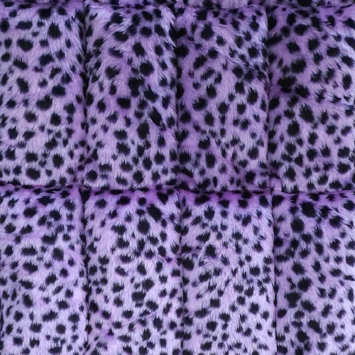 Embark on a journey, where every moment is cradled in comfort and every experience is a gentle embrace with our handmade Weighted Lap Blanket - Purple Furry Animal Print 2.5kg.