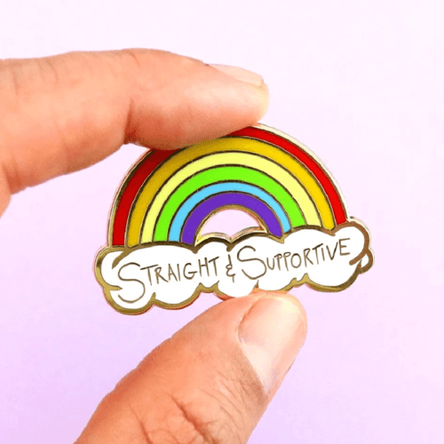 Wear this Jubly-Umph - Straight & Supportive Lapel Pin as a beacon of solidarity, showing those around you that they're not alone and have a steadfast ally in you.
