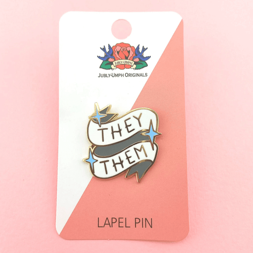 Wear this Jubly-Umph - They/Them Pronoun Lapel Pin with pride, showcasing your pronouns. Remember, it's not about fitting a mould; it's about being authentically you.