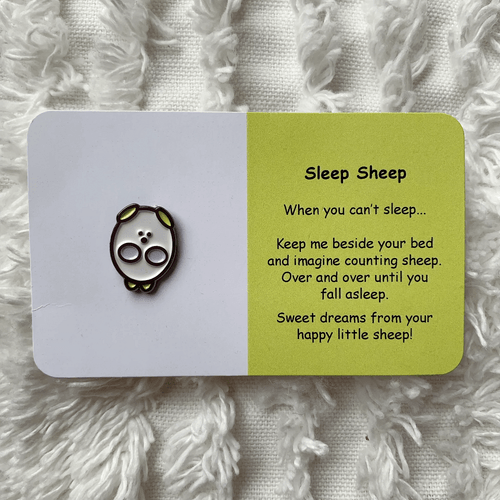 Each Little Joys Pin - Sleep Sheep has been lovingly designed by a young artist from NZ. Her mission is to bring hope to those navigating the challenges of mental health.