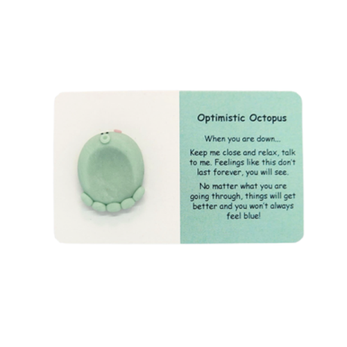 Each Little Joys Worry Stone - Optimistic Octopus is hand crafted by teenage artist Amelie who is hoping to make a positive difference to people with mental health challenges.