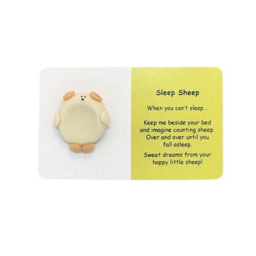 Each Little Joys Worry Stone - Sleep Sheep is hand crafted by teenage artist Amelie who is hoping to make a positive difference to people with mental health challenges.