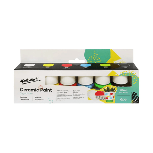 Use Mont Marte - Ceramic Paint 6 pack on porcelain, china and glass to personalise your homewares and gifts.