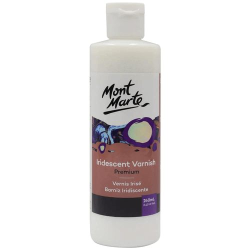 Just one coat of Mont Marte - Iridescent Varnish Premium 240ml is all you need to add that extra shimmer to your painting.