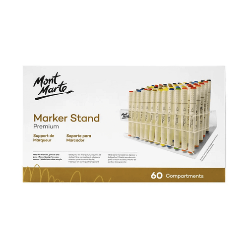 Put your marker collection on display and keep your workspace beautifully organised with our Mont Marte - Marker Stand Premium 60 Compartments.