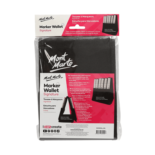 Mont Marte - Marker Wallet stand transforms into a desk organiser when you’re ready to create and folds into a compact wallet when you’re done.