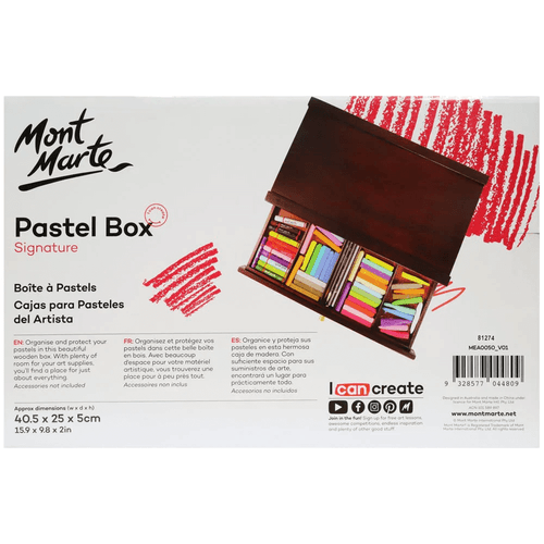 To help you get your creative space organised, Mont Marte - Pastel Box Single Deck features a compact and tidy design with plenty of places for your supplies.