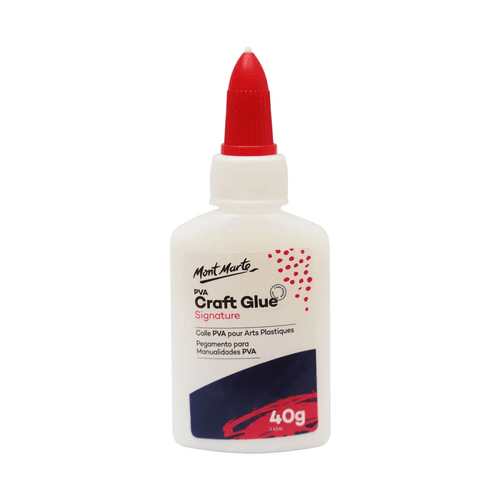 Mont Marte - PVA Craft Glue 40g clear drying is perfect for school, craft &  scrapbooking projects. Use it on most porous surfaces such as paper, wood & fabric.