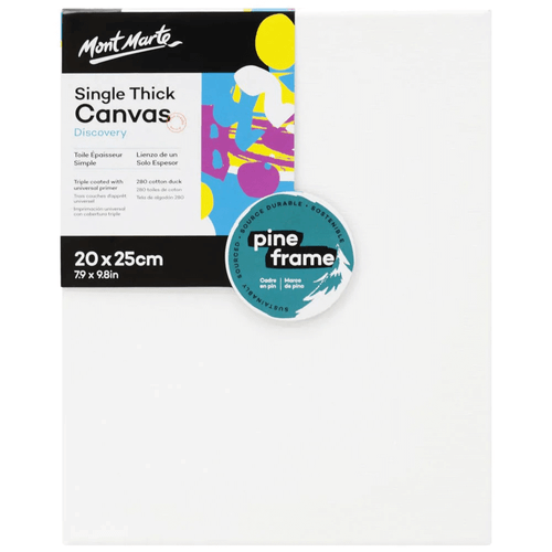 Whether you're new to art or want to splash a bit of paint about, Mont Marte - Single Thick Canvas 20 x 25cm is here to get you started.